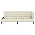 vidaXL Rohový rám postele Krémová 100 cm x 200 cm Zamat