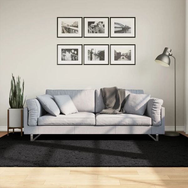 vidaXL Shaggy koberec PAMPLONA, vysoký vlas, moderný, čierny 160x230cm