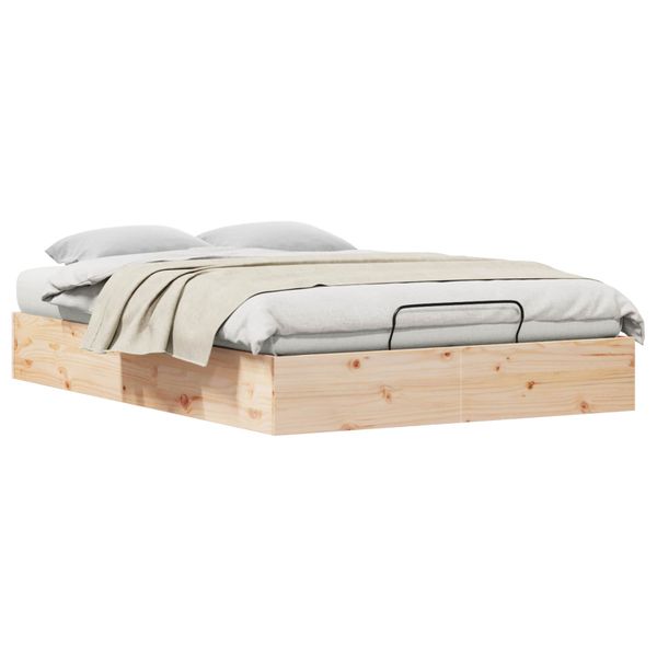 vidaXL Posteľový rám s úložným priestorom Prírodná 140 x 190 cm