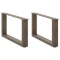 vidaXL Nohy konferenčného stolíka v tvare U, 2 ks, prírodná oceľ, 60 x (30-31) cm, oceľ