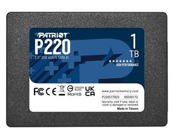 PATRIOT P220/1TB/SSD/2.5"/SATA/3R SSD disk, interní, 1TB, 2,5", SATA III, 7mm