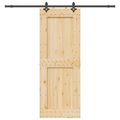 vidaXL Posuvné dvere NARVIK Prírodná a čierna 85 x 210 cm (213,5 cm)