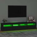 vidaXL TV skrinka s LED svetlami čierna 210x35x40 cm