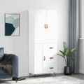 vidaXL Vysoká skrinka biela 69,5x34x180 cm spracované drevo