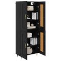 vidaXL Highboard Čierny dub 69,5 x 34 x 90 cm Kompozitné drevo