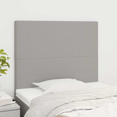 vidaXL Čelo postele svetlosivé 100x5x118/128 cm látkové