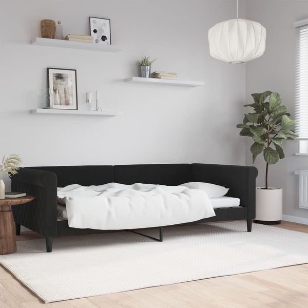vidaXL Denná posteľ čierna 100x200 cm zamat
