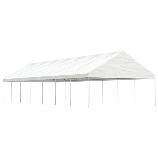 vidaXL Altánok so strechou, biely 15,61x5,88x3,75 m, polyetylén