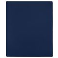 vidaXL Priliehavé prestieradlo Jersey námorn. modré 140x200 cm bavlna