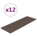 vidaXL Nástenné panely 12 ks sivohnedé 90x30 cm látka 3,24 m²