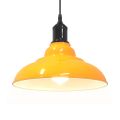 VidaXL Závesná lampa výškovo nastaviteľná E27 lesk žltá Ø 31 cm kov