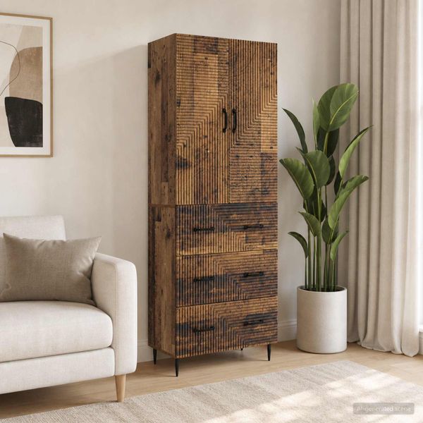 vidaXL Sada skríň 2 ks 66 x 34,5 x 90 cm Kompozitné drevo Staré drevo