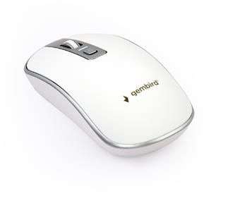 Gembird Myš MUSW-4B-06, bezdrôtová, USB nano receiver, bielo-strieborná