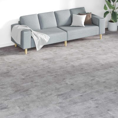 vidaXL Podlahové dosky 18 pcs Cementová hnedá 5,26 m² PVC