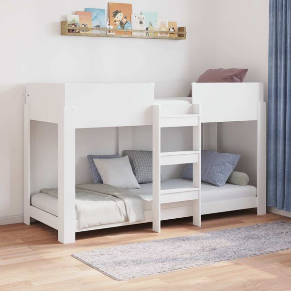 vidaXL Poschodová posteľ pre deti Biela 75 x 190 cm Kompozitné drevo