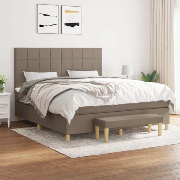 vidaXL Posteľný rám boxspring s matracom sivohned 180x200 cm látka