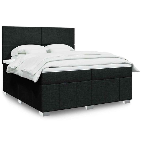 vidaXL Boxspring posteľ s matracom čierna 200x200 cm látka