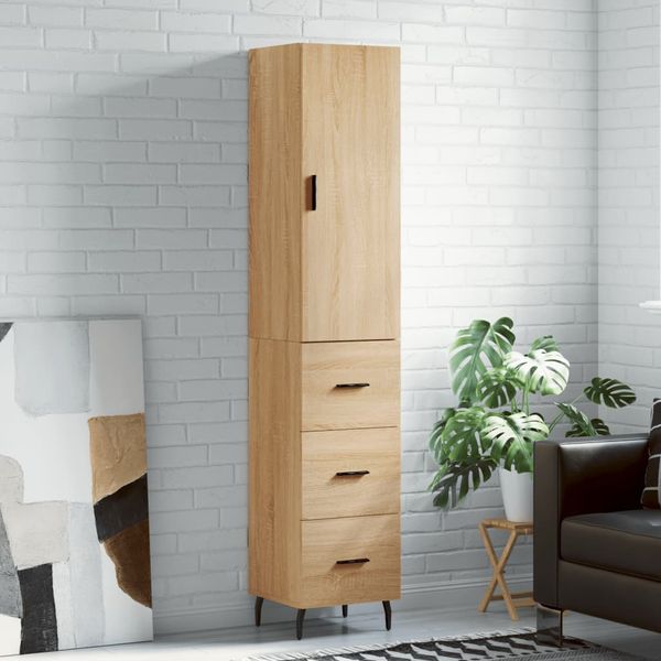 vidaXL Vysoká skrinka dub sonoma 34,5x34x180 cm spracované drevo