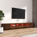 vidaXL 3-dielna súprava TV skriniek s LED hnedý dub spracované drevo