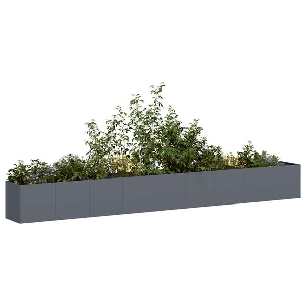 vidaXL kvetináč antracit 360x40x40 cm Oceľ valcovaná za studena