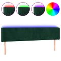 vidaXL Čelo postele s LED tmavozelené 183x16x78/88 cm zamat