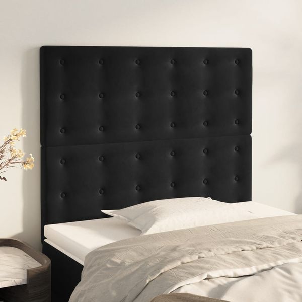 vidaXL Čelo postele čierne 100x5x118/128 cm zamatové