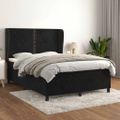 vidaXL Posteľný rám boxspring s matracom čierny 140x200 cm zamat