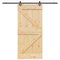 vidaXL Posuvné dvere NARVIK Prírodná a čierna 80 x 210 cm (213,5 cm)