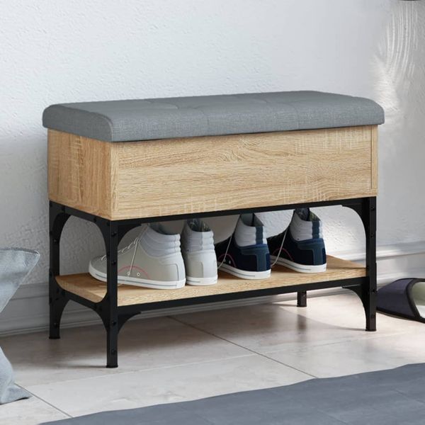 vidaXL Lavička na topánky dub sonoma 62x32x45 cm kompozitné drevo