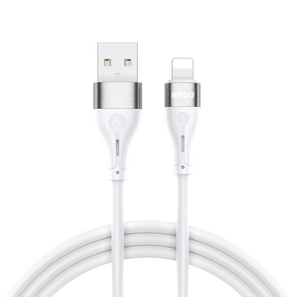 Kábel BWOO USB - Lightning 1m 3A Minimalistický Silikón Biely X280L