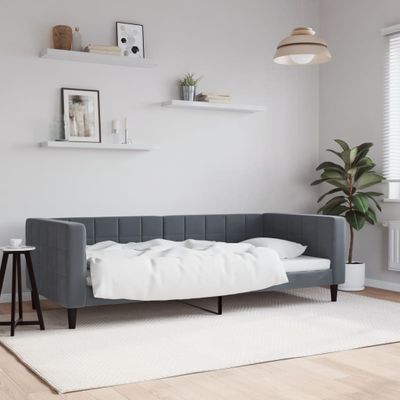 vidaXL Denná posteľ tmavosivá 90x200 cm zamat