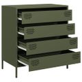 vidaXL Komoda olivovozelená 68x39x73,5 cm oceľ valcovaná za studena