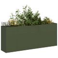 VidaXL kvetináč Olive Green 200x40x80 cm Oceľ valcovaná za studena