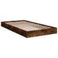 vidaXL Posteľný rám bez matraca dymový dub 100x200 cm kompozitné drevo