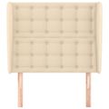 vidaXL Čelo postele so záhybmi krémové 83x23x118/128 cm látka