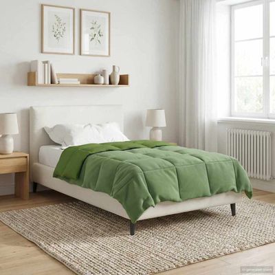 vidaXL Prikrývka na celý rok Šnurovaný Zelená 155 x 220 cm Mikrovlákno