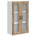 vidaXL Nástenný sklenený kabinet PORTO Remeselný dub 60 x 31 x 100 cm