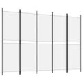 vidaXL 5-panelový paraván biely 250x180 cm látka
