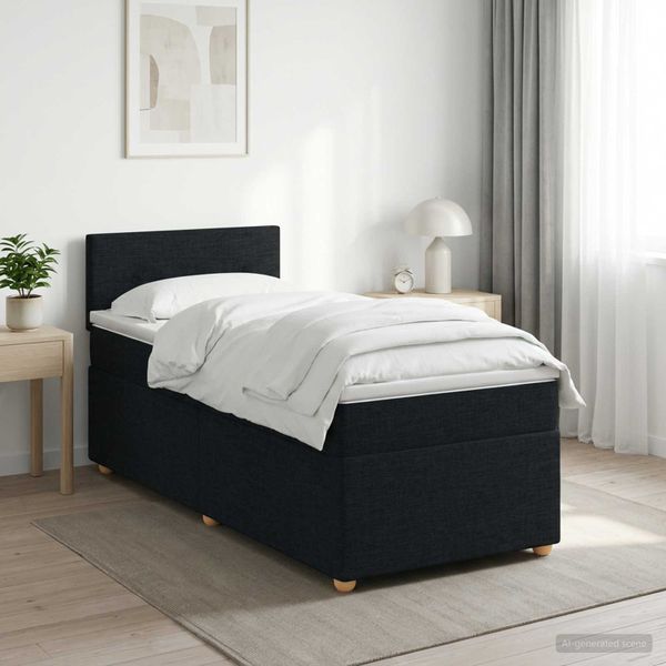 vidaXL Posteľ boxspring s matracom Čierna 80 x 200 cm Látka