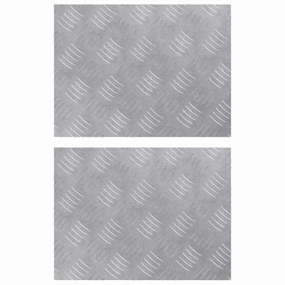 vidaXL Schodový rošt Obdĺžnikový 2 pcs Strieborná 40 x 30 cm Hliník