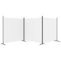vidaXL 3-panelový paraván biely 525x180 cm látkový