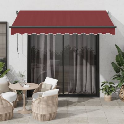 vidaXL Automaticky zaťahovacia markíza s LED burgundská 350x250 cm