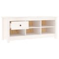 vidaXL Skrinka na topánky biela 110x38x45,5 cm masívna borovica