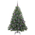 vidaXL Umelý vianočný stromček s 150 LED-i Zelená 150 cm PE a PVC