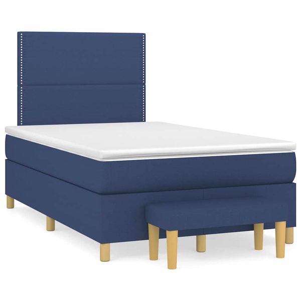vidaXL Boxspring posteľ s matracom modrá 120x190 cm látka