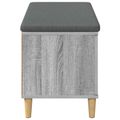 vidaXL Predsieňová lavica s vankúšom Sivá Sonoma 100 x 38 x 46 cm