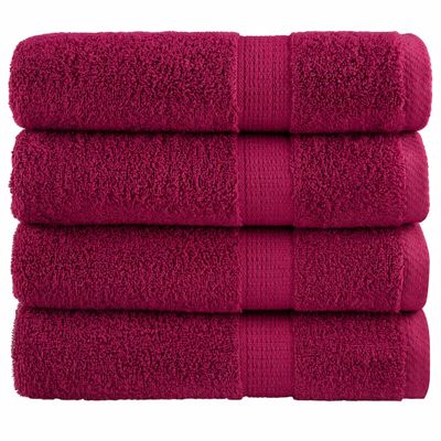vidaXL Prémiové sprchové uteráky SOLUND 4 ks bordové 70x140cm 600 g/m2