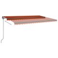vidaXL Automatická markíza, LED a senzor vetra 5x3 m, oranžová/hnedá