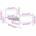 vidaXL Rám postele s čelnou doskou Sivohnedá 90 x 200 cm látka