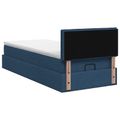 vidaXL Polohovací postel s matrací Modrá 80 x 200 cm Látka